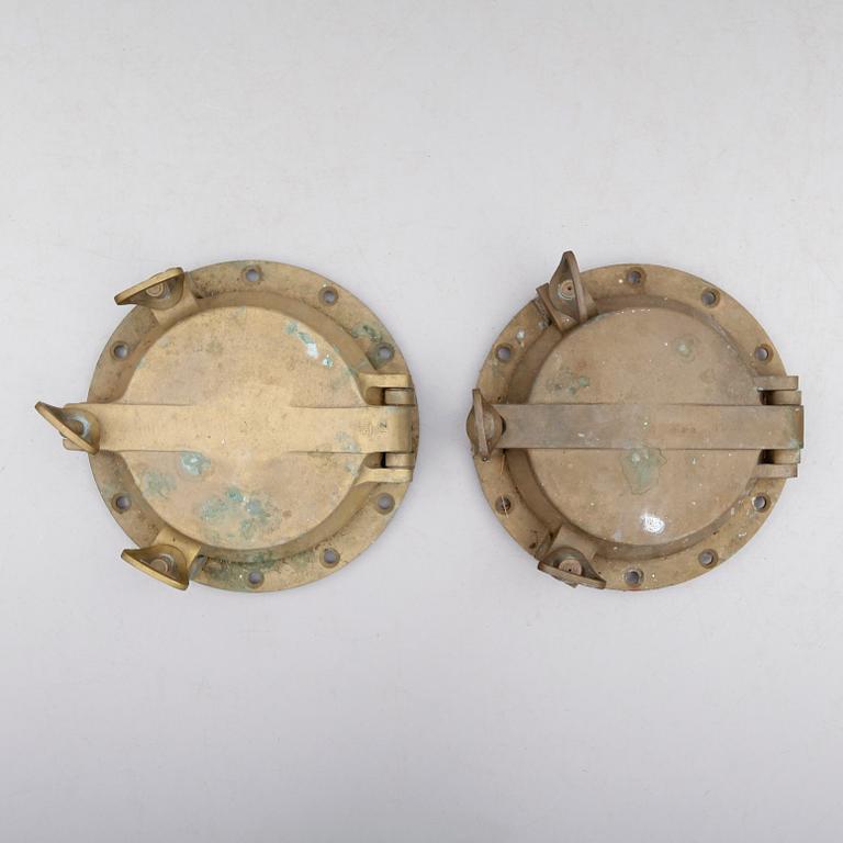SKEPPSVENTILER, 2 st, mässing, tidigt 1900-tal.