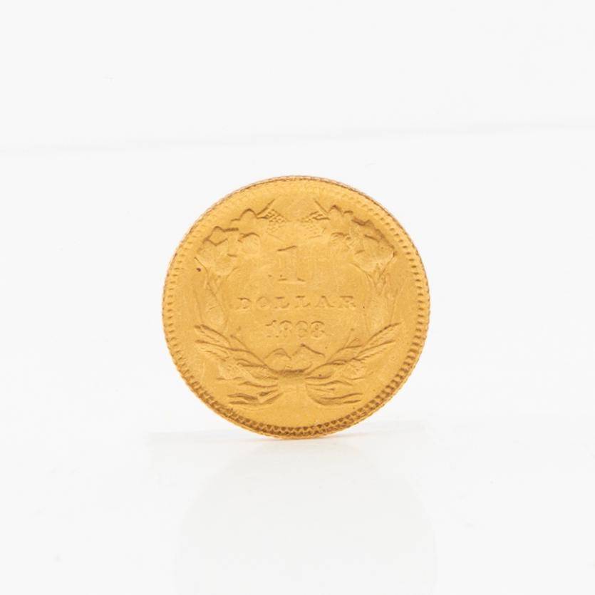 Gold coin 1 dollar USA 1868.