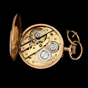 FICKUR, 14K guld, 1900-talets första hälft. Total vikt med urverk ca 80 gram.