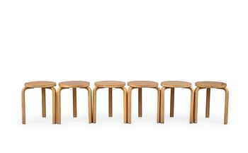 80. Alvar Aalto, A SET OF SIX STOOLS, NR 60.