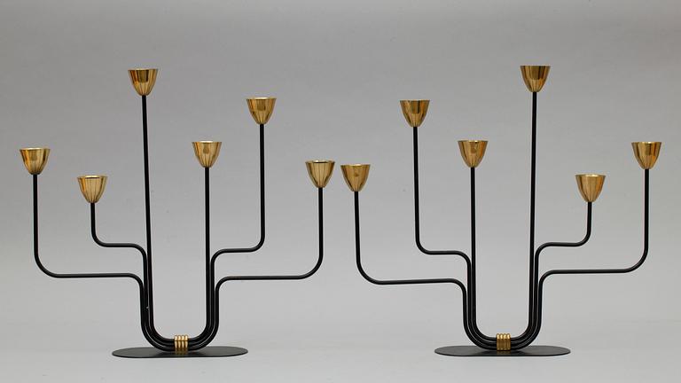 KANDELABRAR, ett par. Gunnar Ander för Ystad Metall. 1900-talets mitt.