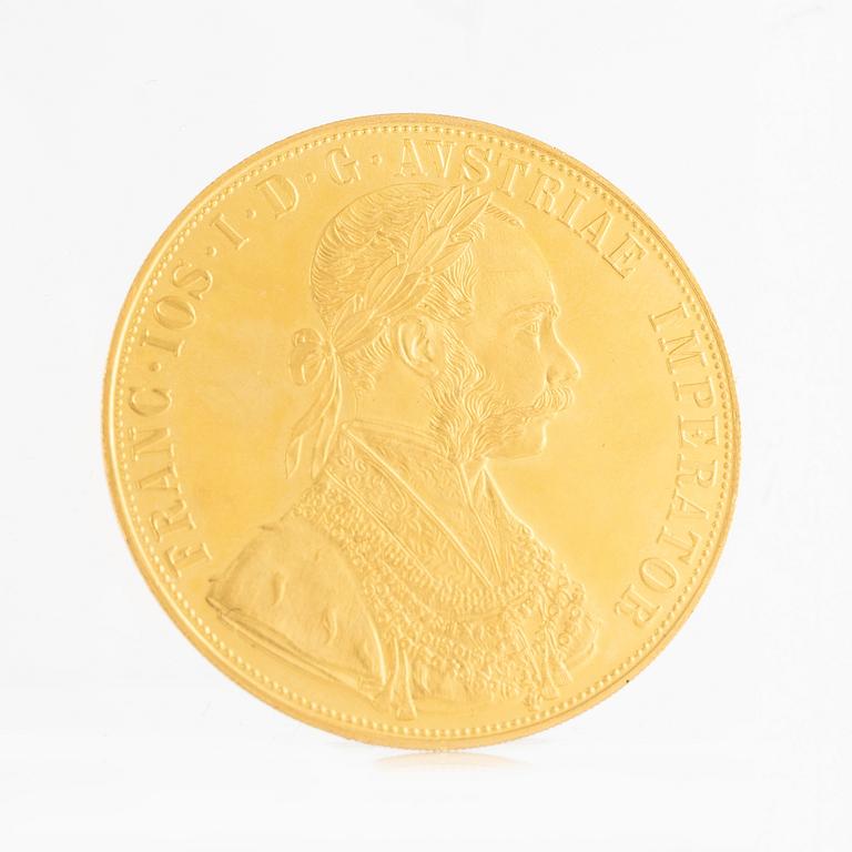 Gold coin, Austria-Hungary, 4 Ducat, 1915, restrike.