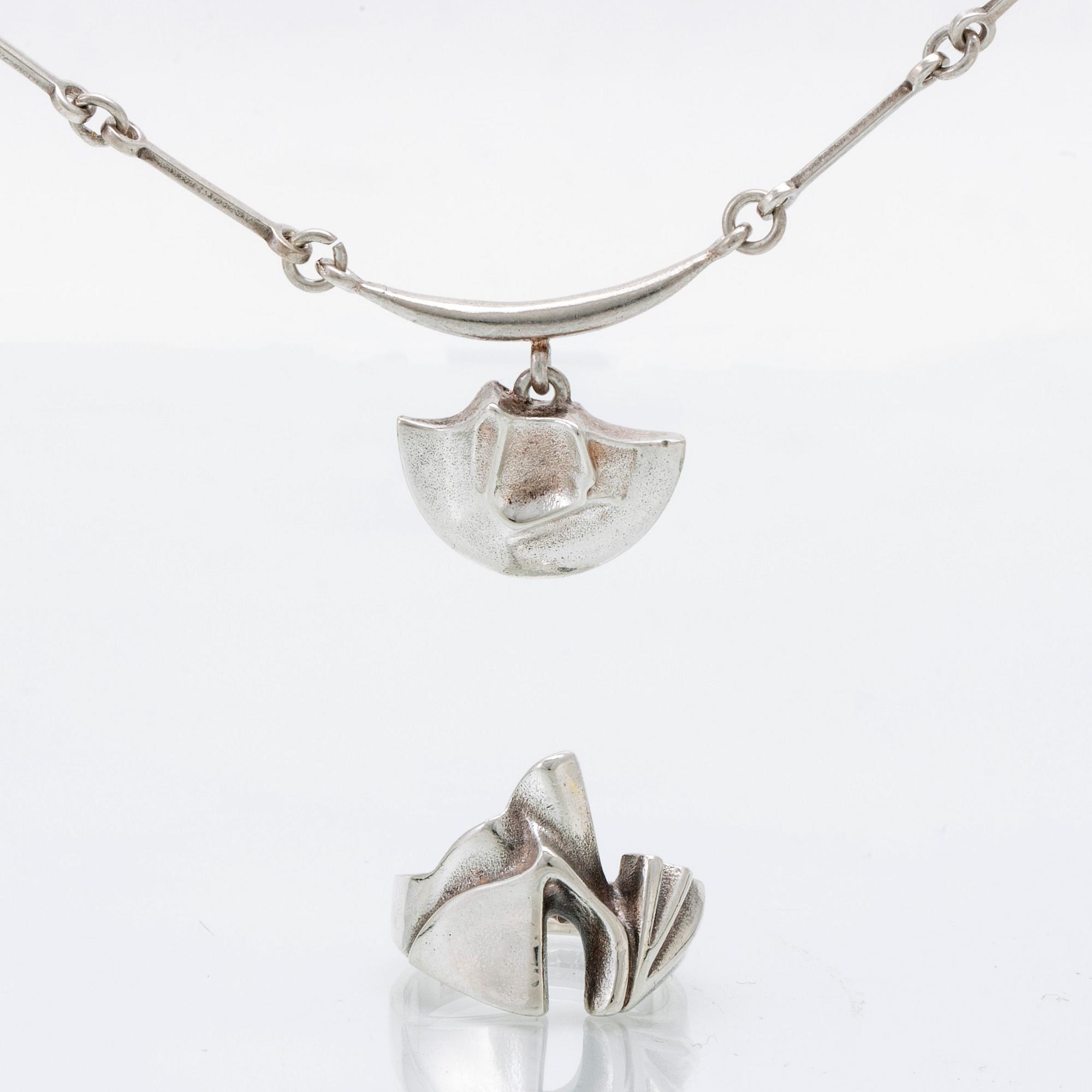 Lapponia collier och ring sterling silver, Finland.