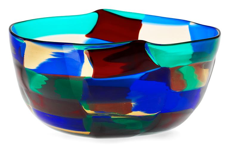 A Fulvio Bianconi ´Pezzato´ glass bowl, Venini, Murano, Italy 1950's.