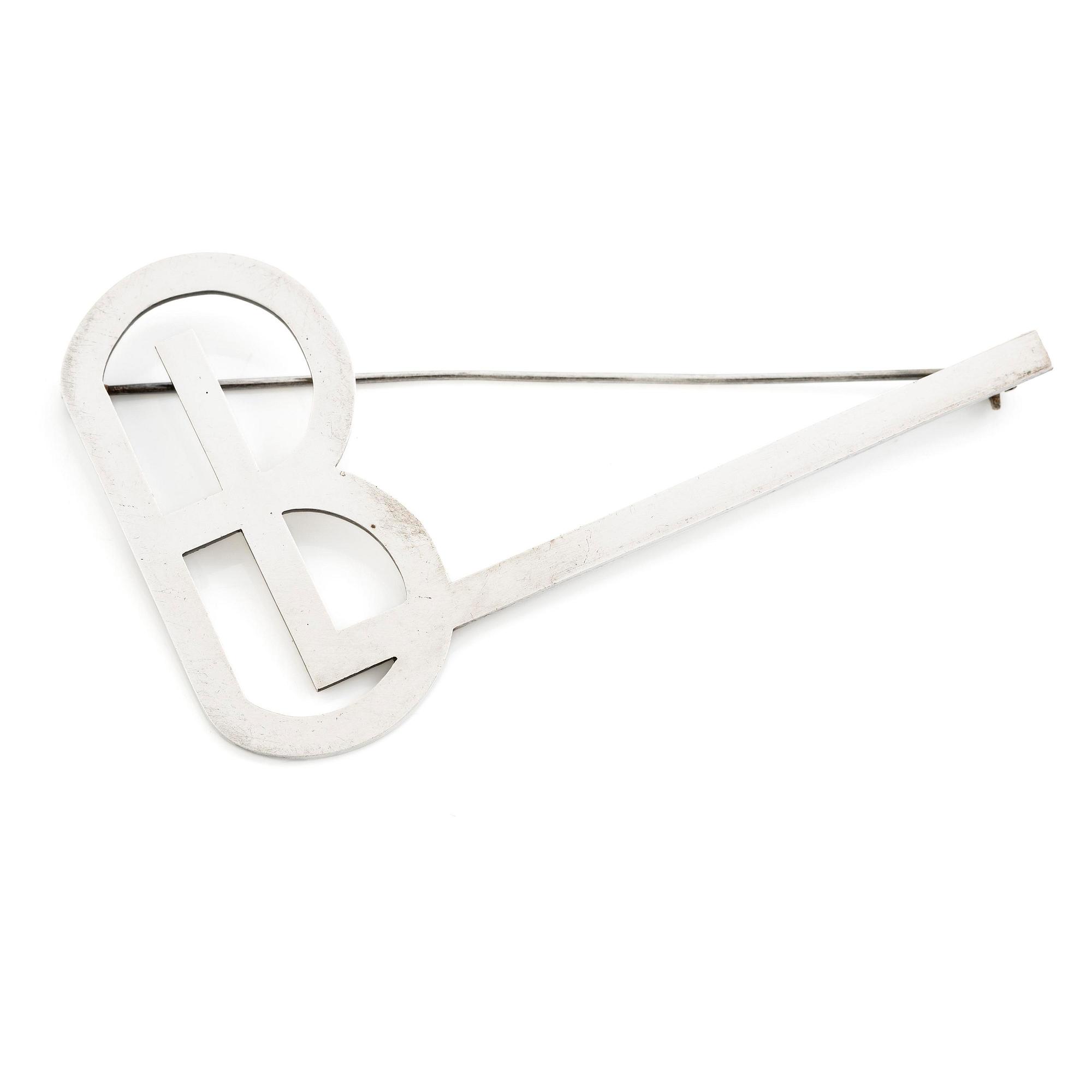 Wiwen Nilsson, a monogram brooch, sterling silver, Lund 1943.