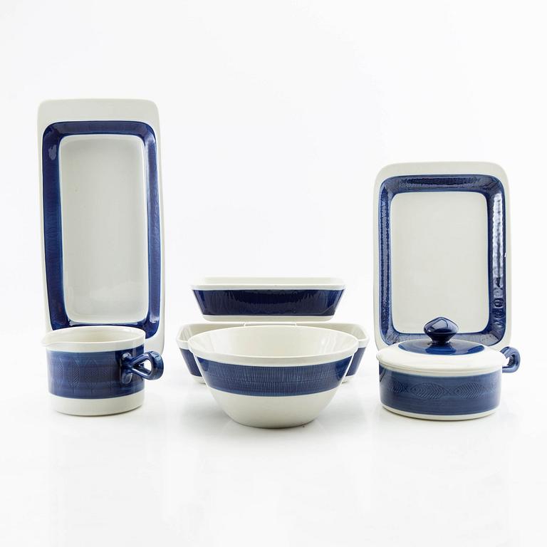 Hertha Bengtson, servis 9 dlr "Koka blå" Rörstrand 1900-talets mitt porslin.