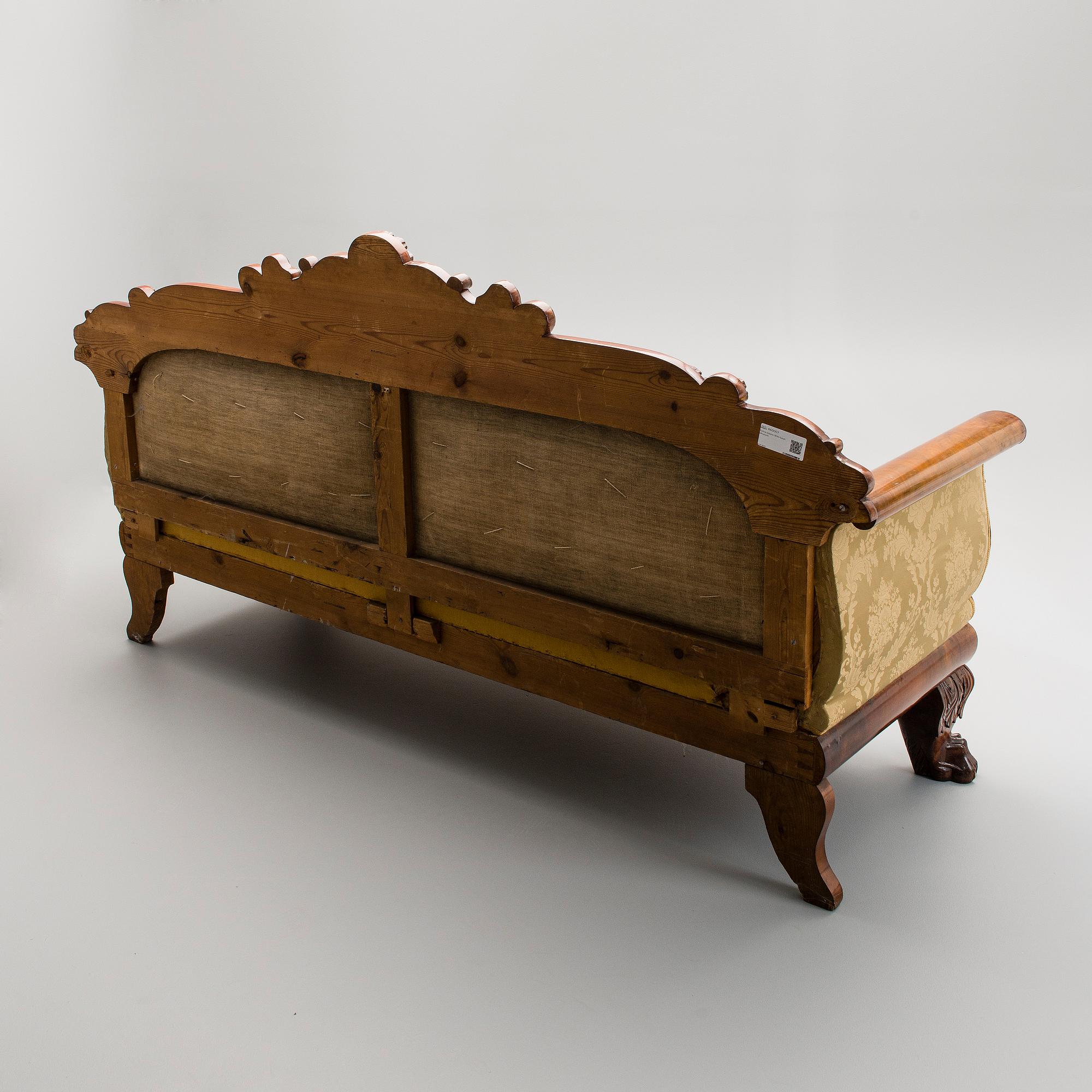SOFFA, empire, Helsingfors, brännstämplad Lindholm, 1800-talets början.