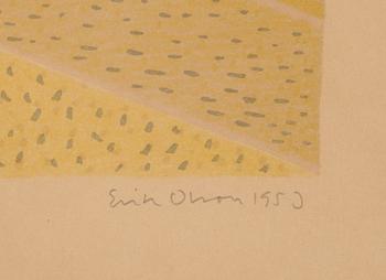 ERIK OLSON, färglitografi, signerad och daterad 1950, numrerad 54/160.