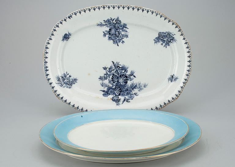 SERVERINGSFAT, 3 st, flintgods, Kusnetsov, Riga 1890-1910 och Arabia, Finland 1878-1910.