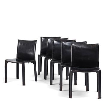 Mario Bellini, a set of  6 chairs, model "412, CAB", Cassina, Italy post 1977.