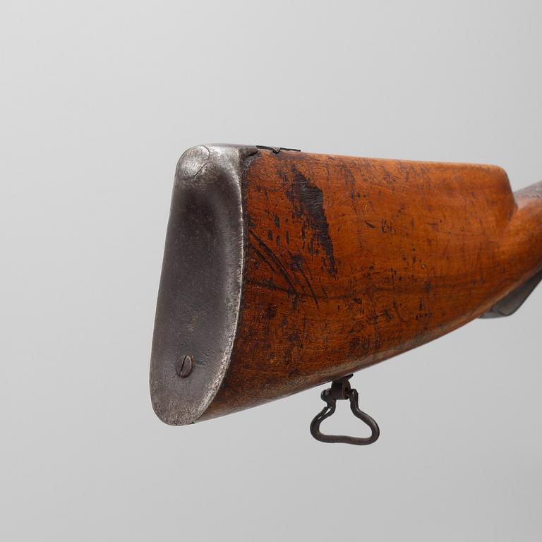 Hammerless shotgun, double-barrelled, signed AP Sandberg, 19th century.