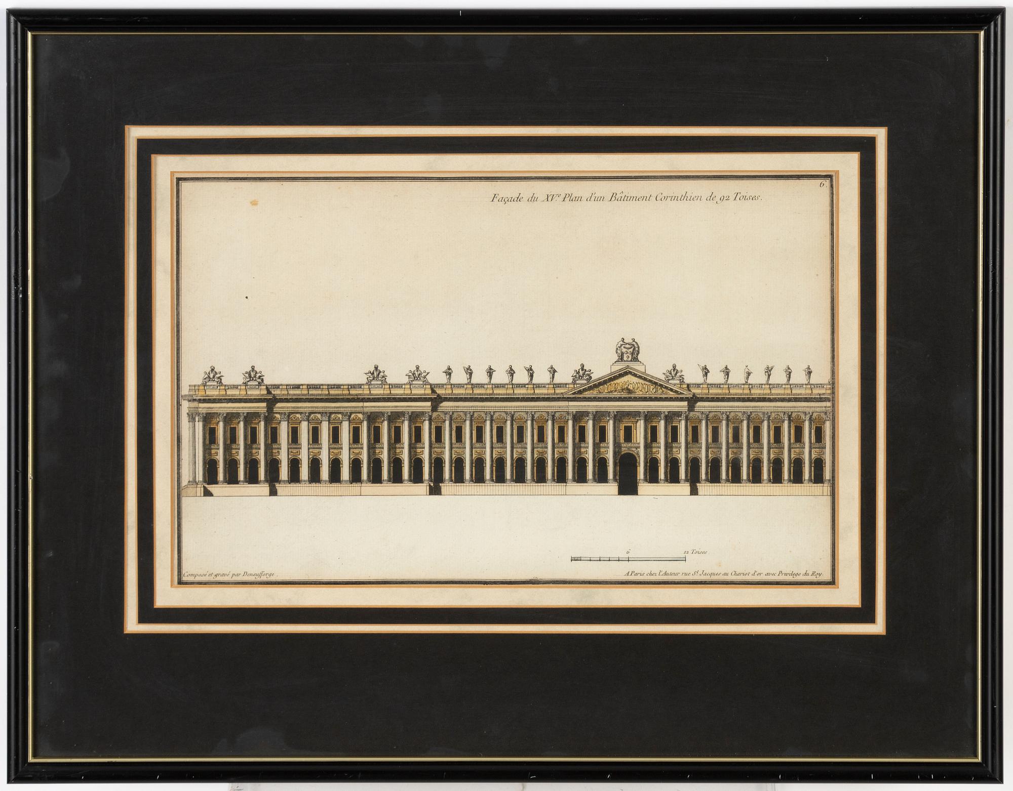 Jean-François de Neufforge, kopparstick, 8 st.