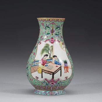 A famille rose vase, 20th Century, with seal mark in red.