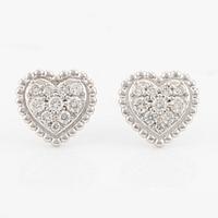 Earrings 18K white gold with brilliant-cut diamonds.