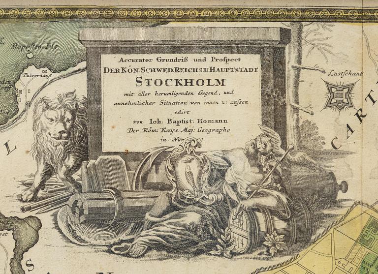 Johann Baptist Homann, Map, 18th century, "Stockholm".