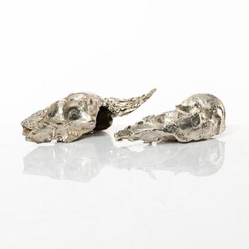 Lars Arby, two sterling silver sculptures,  Gothenburg 1982.