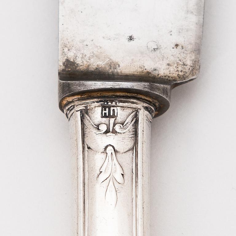 A 37-piece set of Russian silver cutlery, maker's mark of Nikolay Pavlov, 1908-1917.