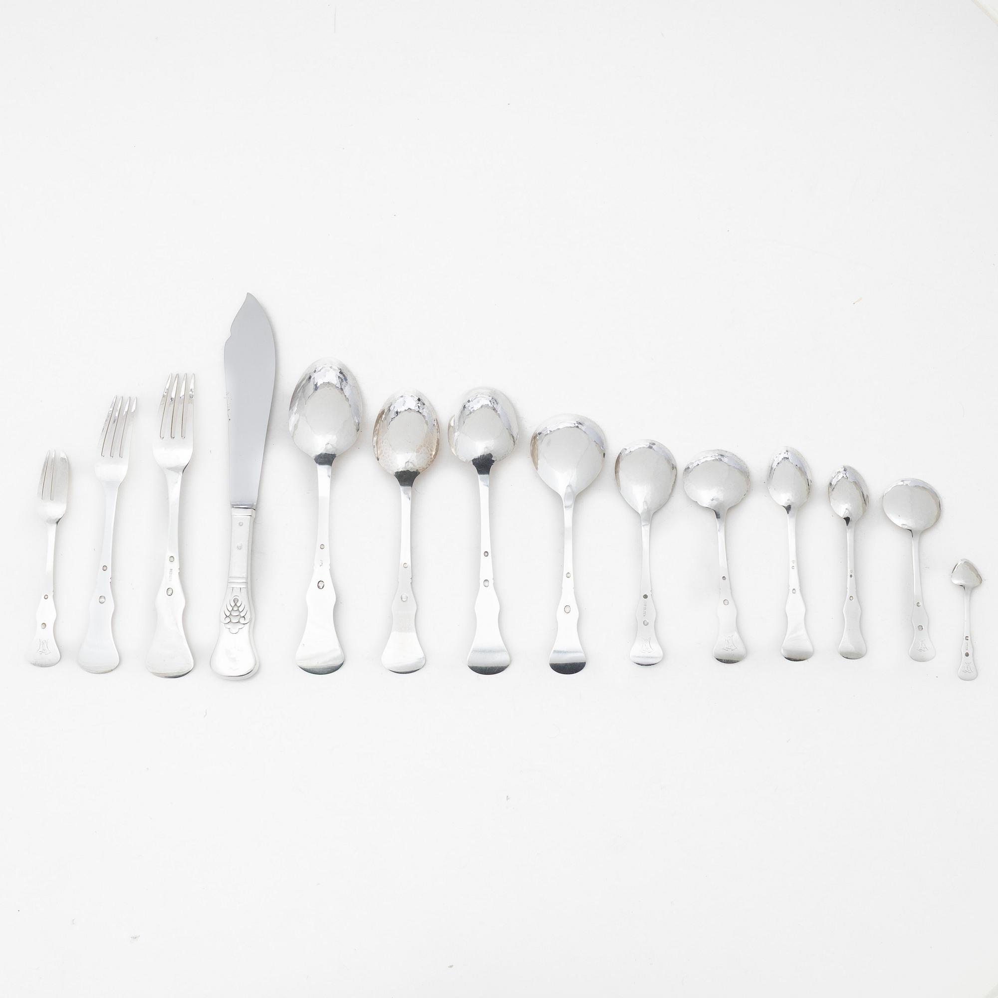 A Danish silver cutlery set, including with assay master mark of CF Heise, Copenhagen 1928 (75 pieces).