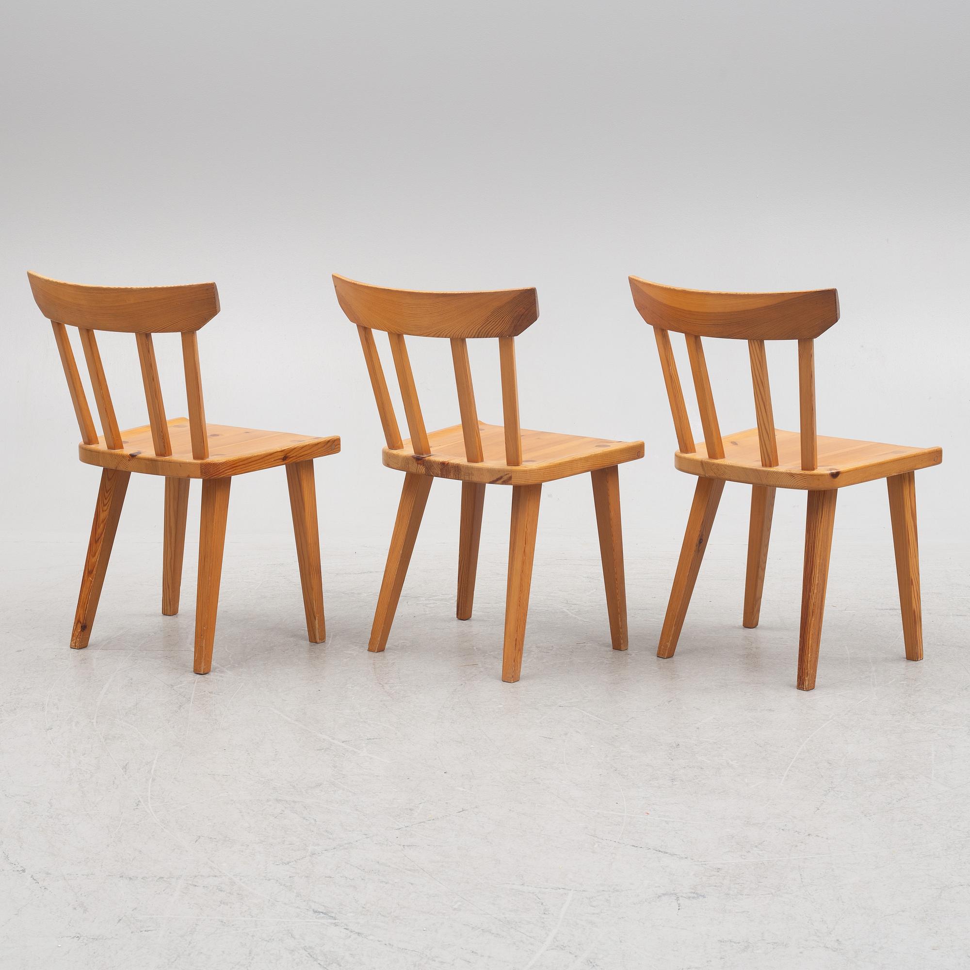 Göran Malmvall, three chairs, model 528, Karl Andersson & söner, Huskvarna.