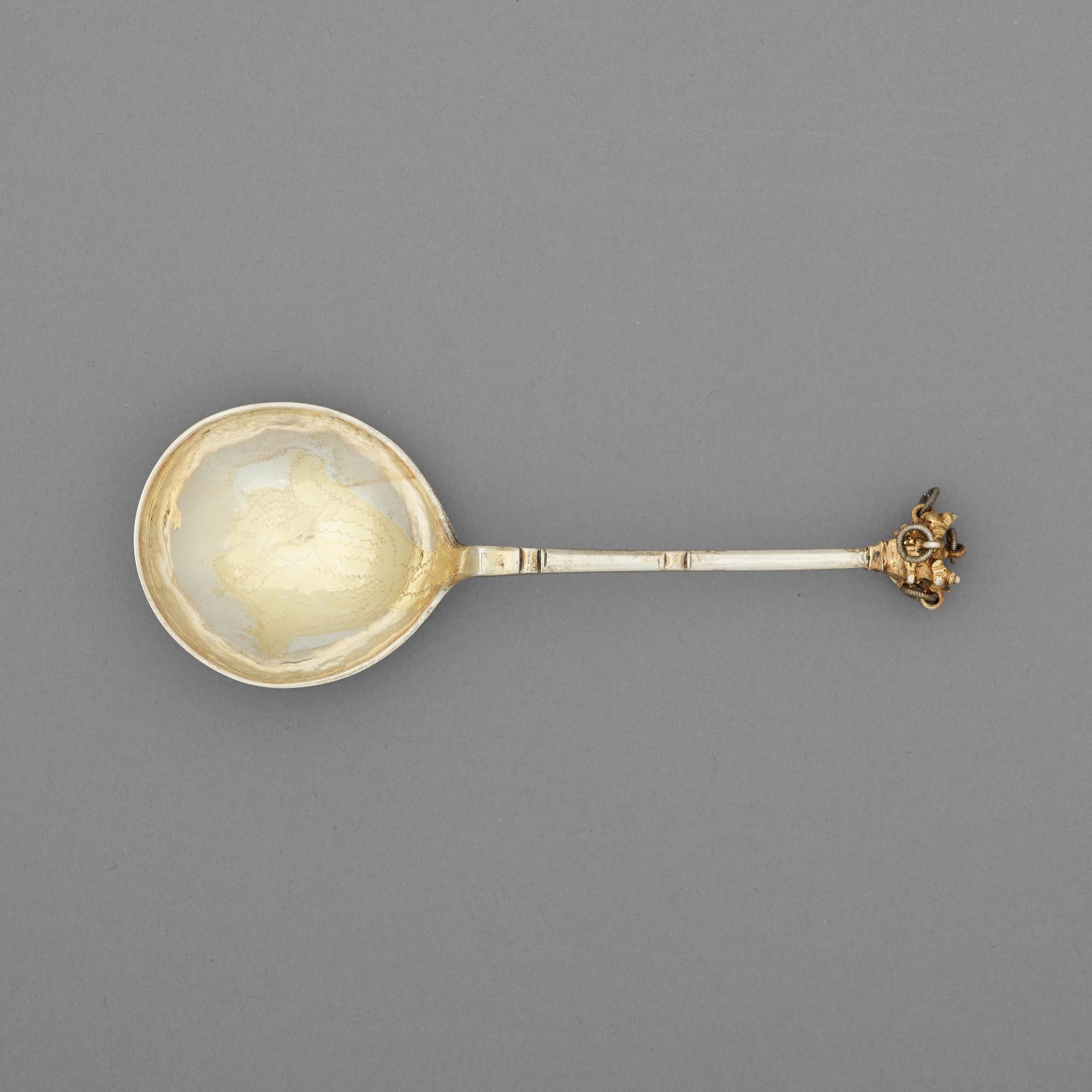 A Swedish 18th century parcel-gilt spoon, marks of Christoffer Bauman, Hudiksvall 1763.