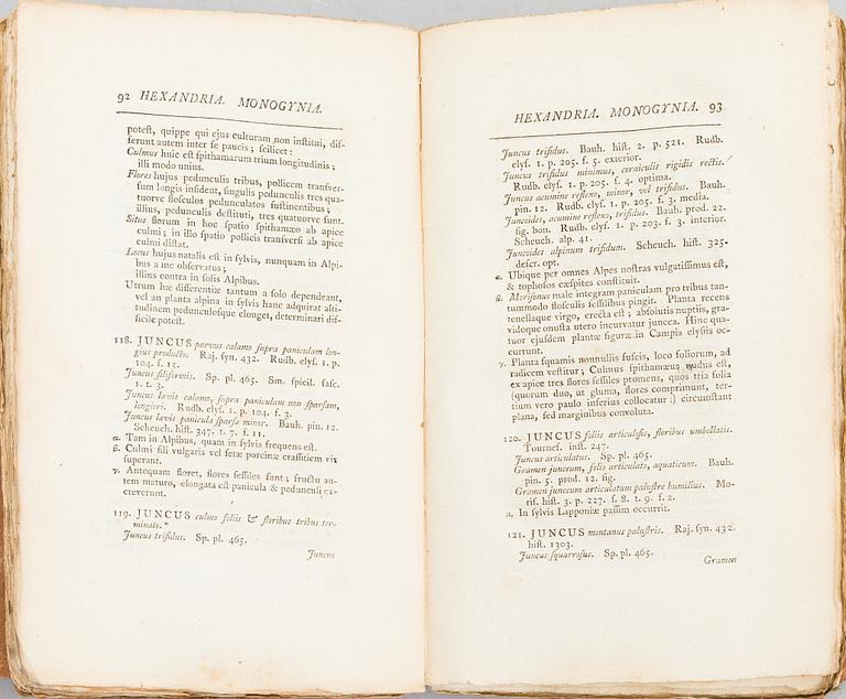 Carl von Linné, Flora Lapponica, J.E Smith, 1792, bok.