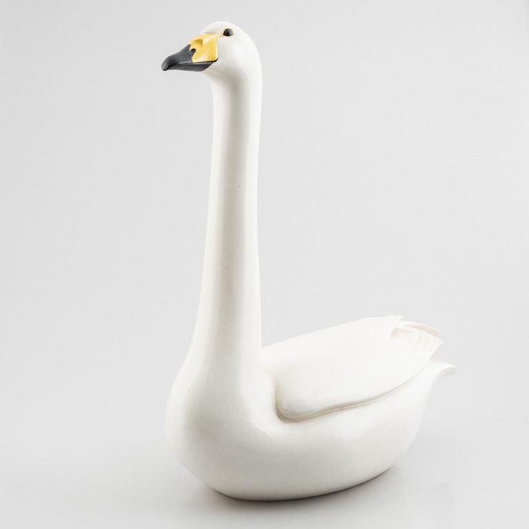 Paul Hoff, a stoneware sculpture of a swan, Gustavsberg Studio, Sweden 1990.