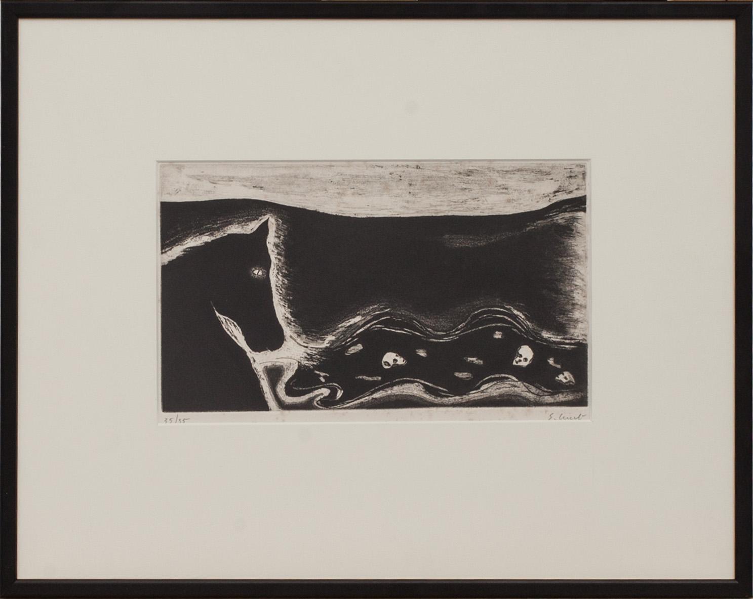 ENZO CUCCHI, etsning. Signerad och numrerad 35/35.