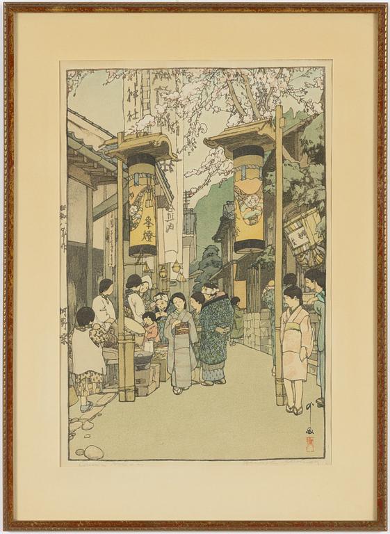 Hiroshi Yoshida, "A country festival at Kouno".