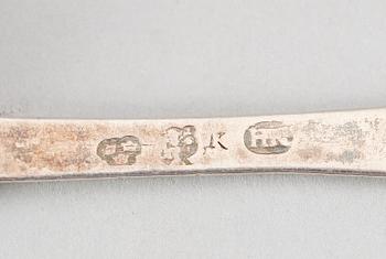 SKEDAR, 3 st, silver, svenska stämplar bla Stockholm 1798. Total vikt 168 g.
