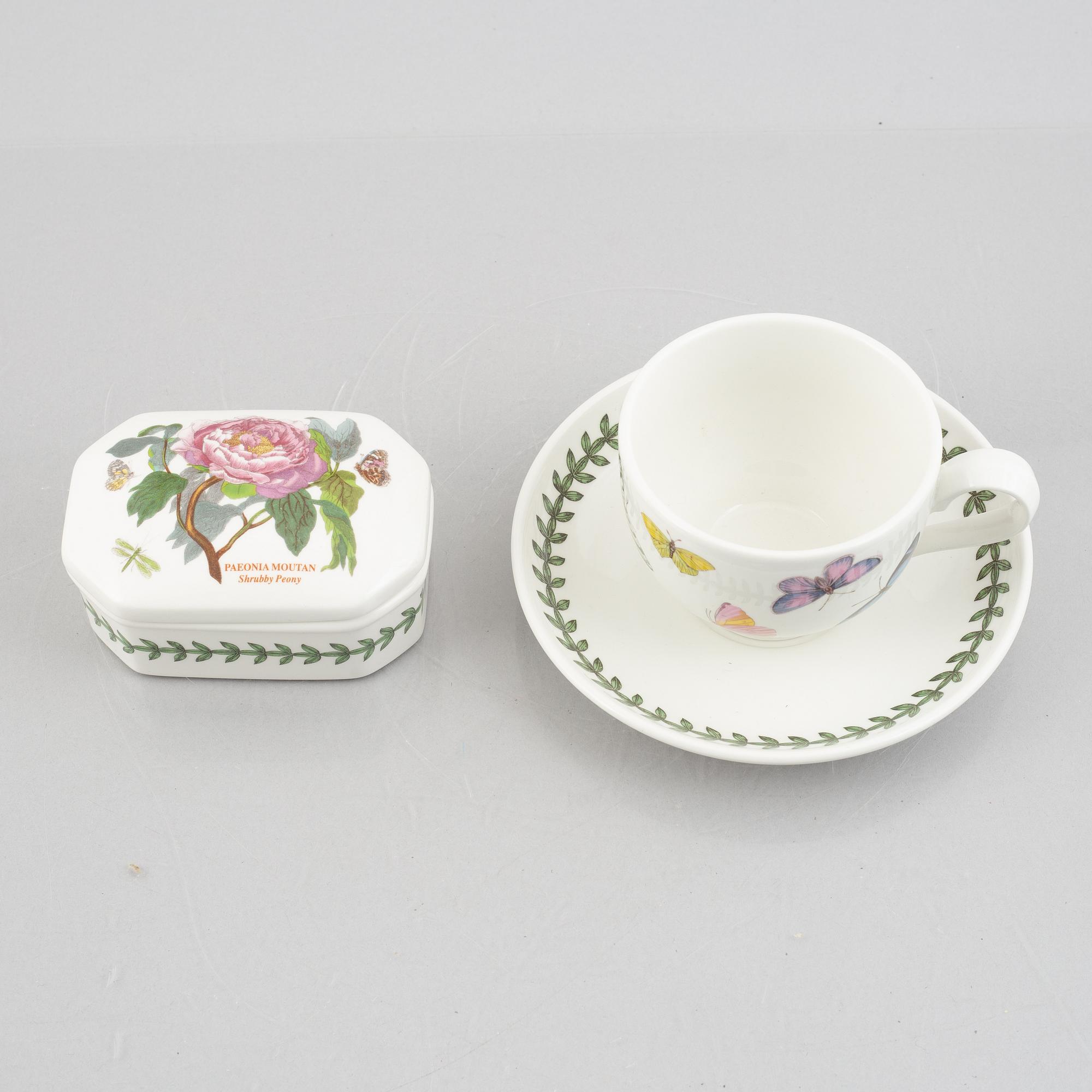 Susan Williams-Ellis, frukostservis, porslin, 25 delar," The Botanic Garden", Portmeirion, England.