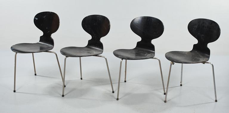 STOLAR, 4 st, "Myran", Arne Jacobsen för Fritz Hansen, 1900-talets andra hälft.