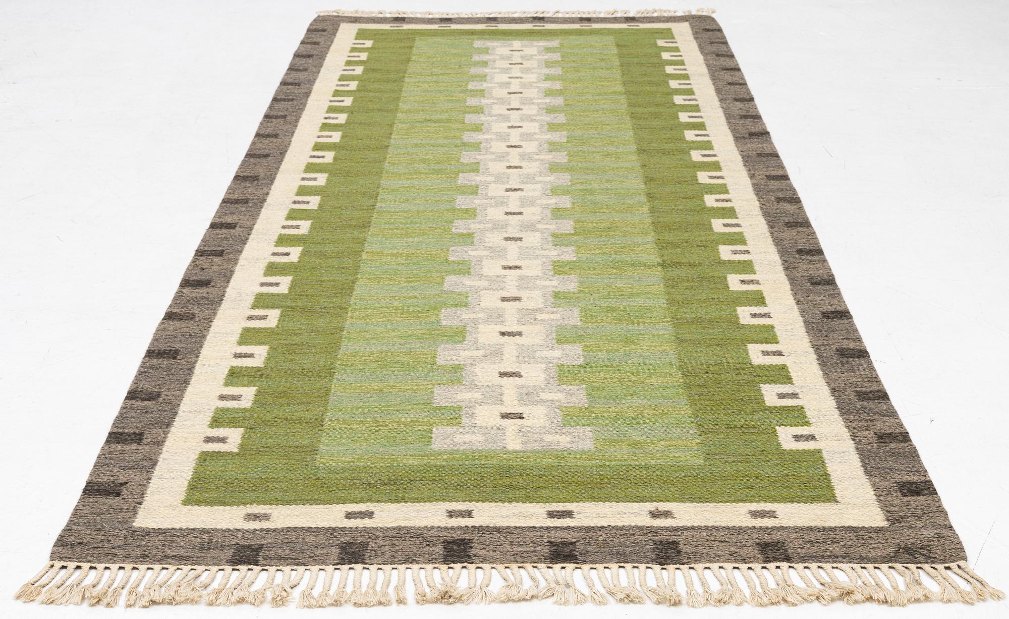Aina Kånge, a flat weave runner, c 340 x 140 cm, signed AK.