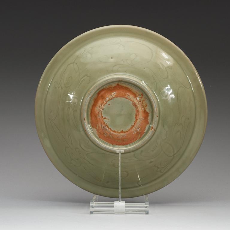 A celadon glazed dish, Ming dynasty (1368-1644).