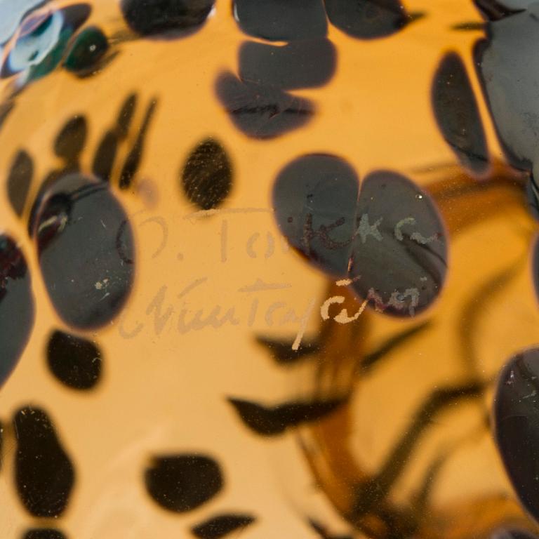 OIVA TOIKKA, FÅGLAR, 3 st, glas, signerade O. Toikka Nuutajärvi.