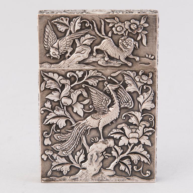 CARDCASE, silver, Khecheong, Kiina, Kanton 1850-1870.