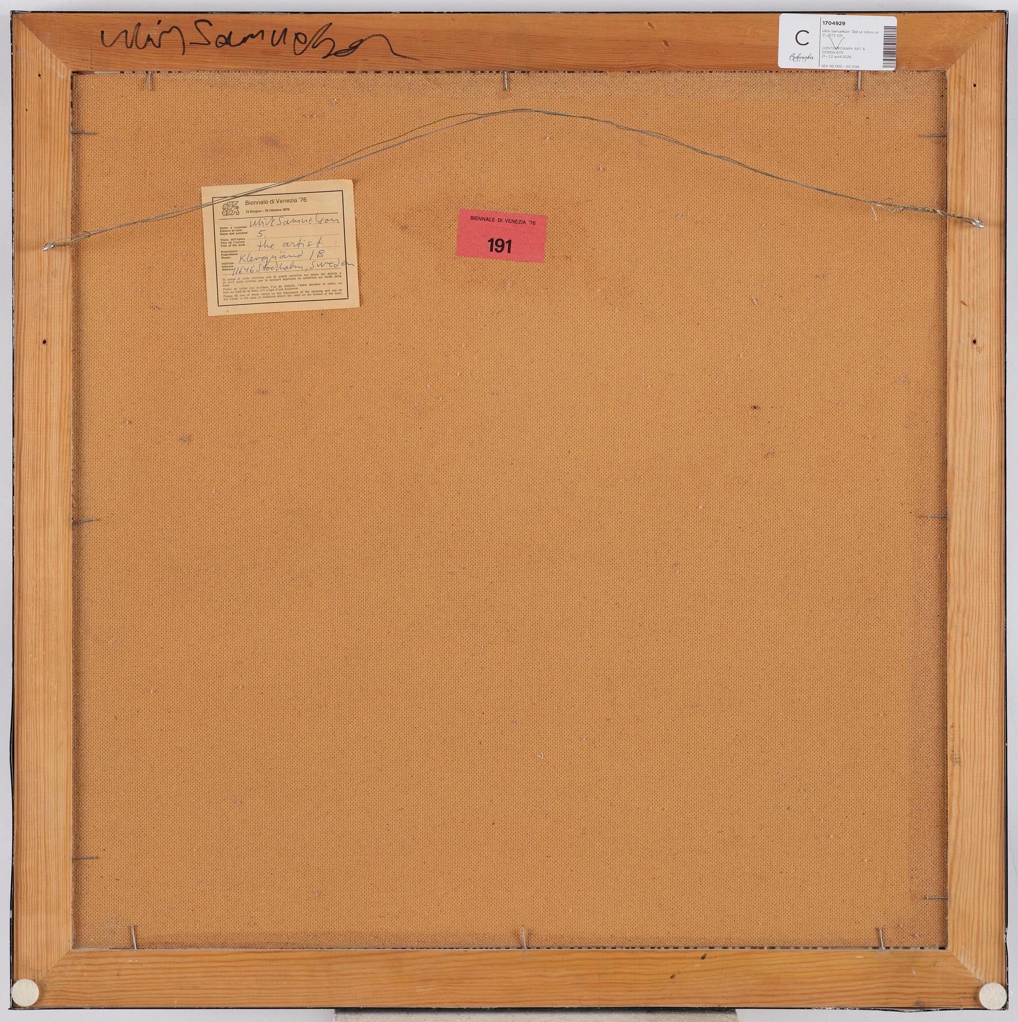 Ulrik Samuelson, ”del ur Totem, nr 5”.