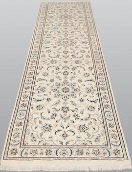 A Nain runner, part silk, so called 9LAA, c. 315 x 81 cm.