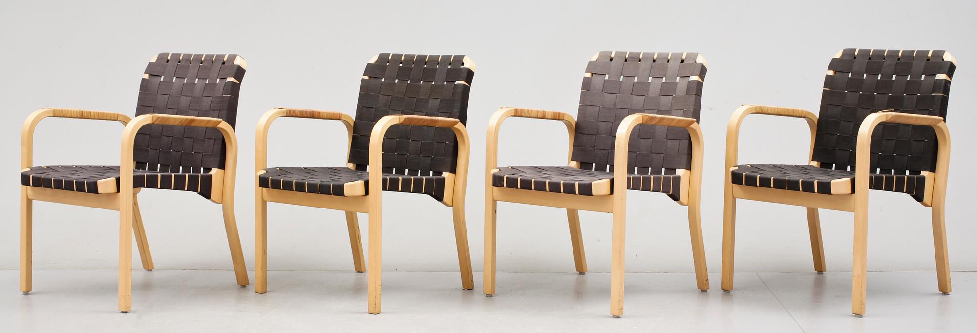 STOLAR, 6 st, "nr 45" Alvar Aalto, Artek, 1900-talets sista kvartal.