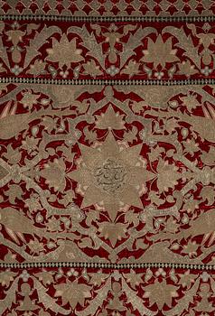 Broderi, antik persisk sammet, ca 150 x 103,5 cm, 1700 - 1800-tal.