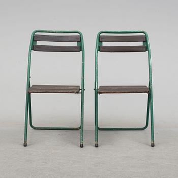 TRÄDGÅRDSSTOLAR/FÄLLSTOLAR, ett par, "B12", Grythyttan, 1960-tal.