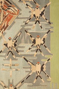 Annie Frykholm, a tapestry, tapestry weave ("Hauteliss textile"), ca 252,5-258 x 141-146 cm, signerad NK TG AFm.