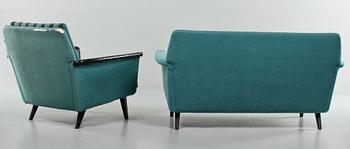 SOFFA samt FÅTÖLJ, Sverige, 1950-tal.