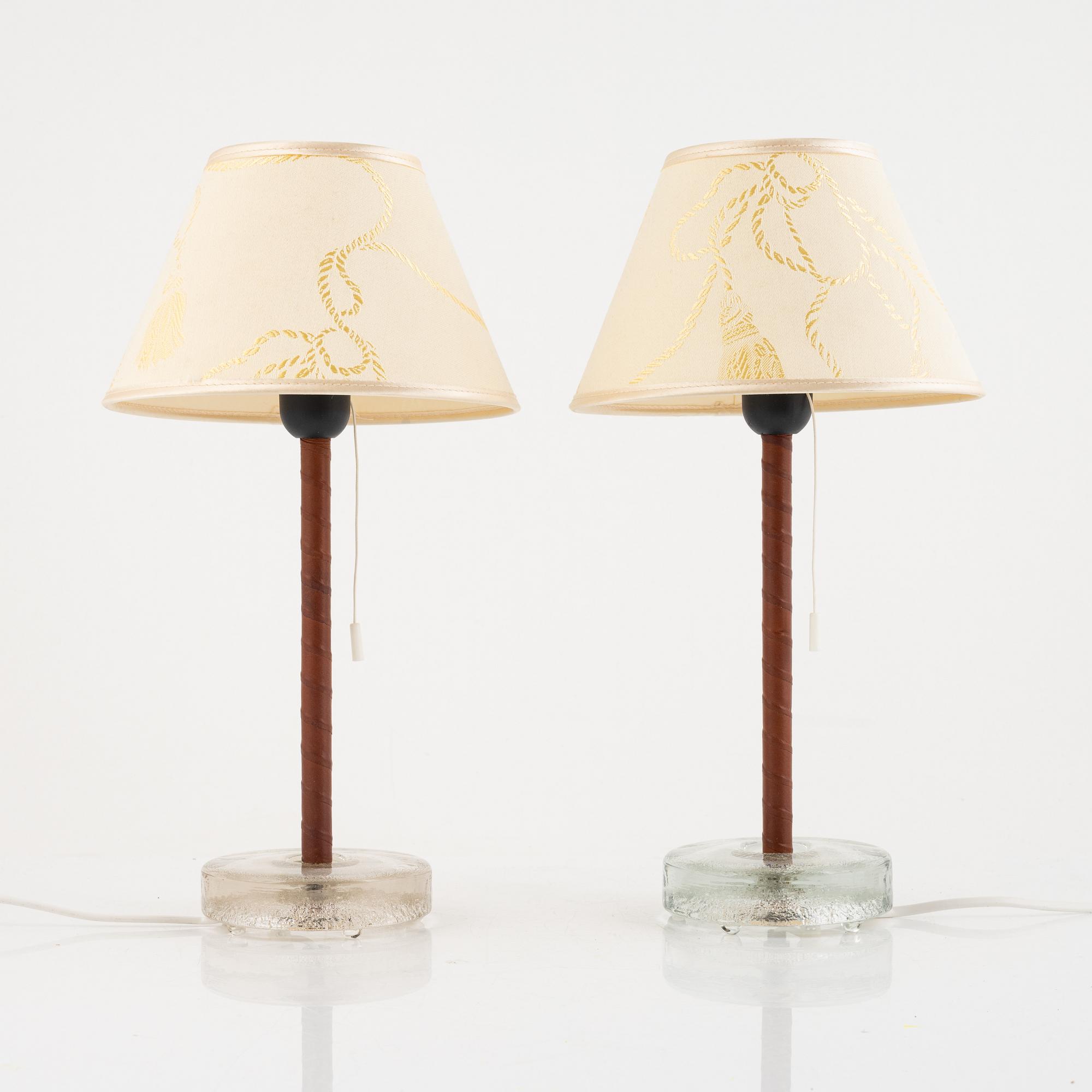 Bordslampor, ett par, Falkenbergs Belysning, 1900-talets andra hälft.