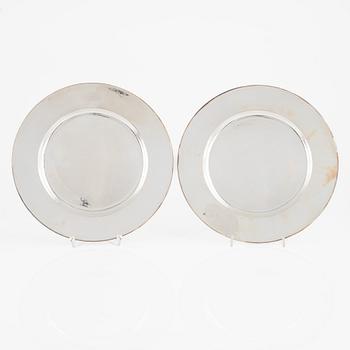 Tallrikar, silver, 12 st, GAB, Stockholm, 1928.