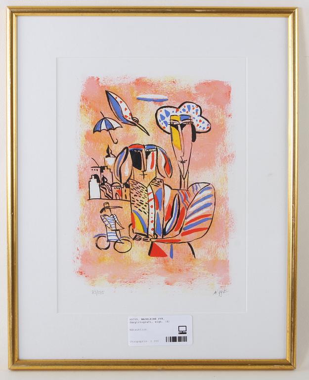 MADELEINE PYK, färglitografi, sign.