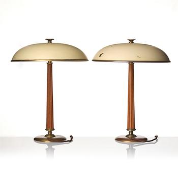Erik Tidstrand or Bertil Brisborg (Sverige) 1910-1993, table lamps, 1 pair, model "30246", Nordiska Kompaniet 1940s.