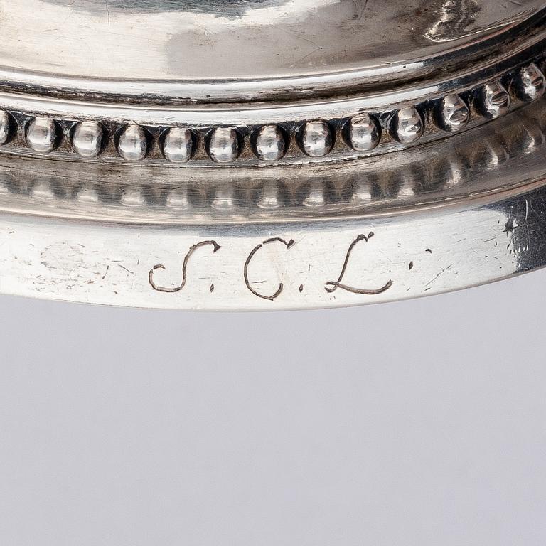 A Swedish 18th century parcel-gilt silver cream-jug, mark of Daniel Lundström, Stockholm 1787.