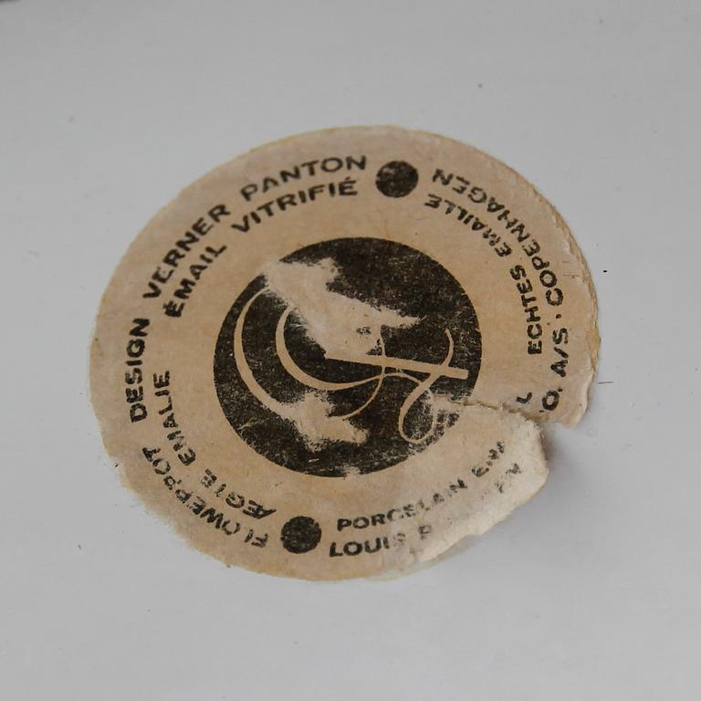 TAKLAMPOR, 1 par, "Flower Pot", Verner Panton för Louis Poulsen, modellen formgiven 1968. Höjd ca 15 cm.