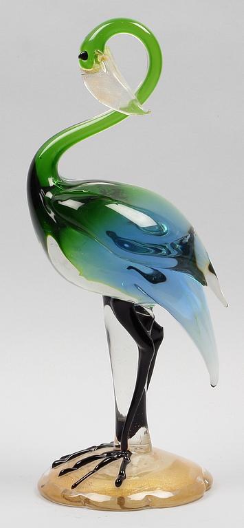 FIGURINER, 2 st, glas, bla Murano, Italien.