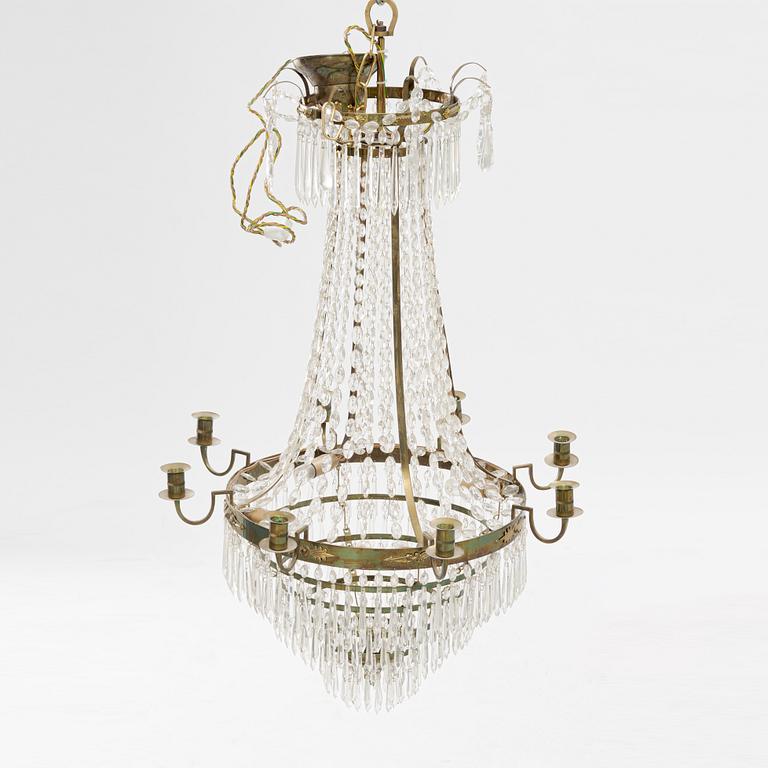 A Gustavian chandelier, Sweden, around 1900.